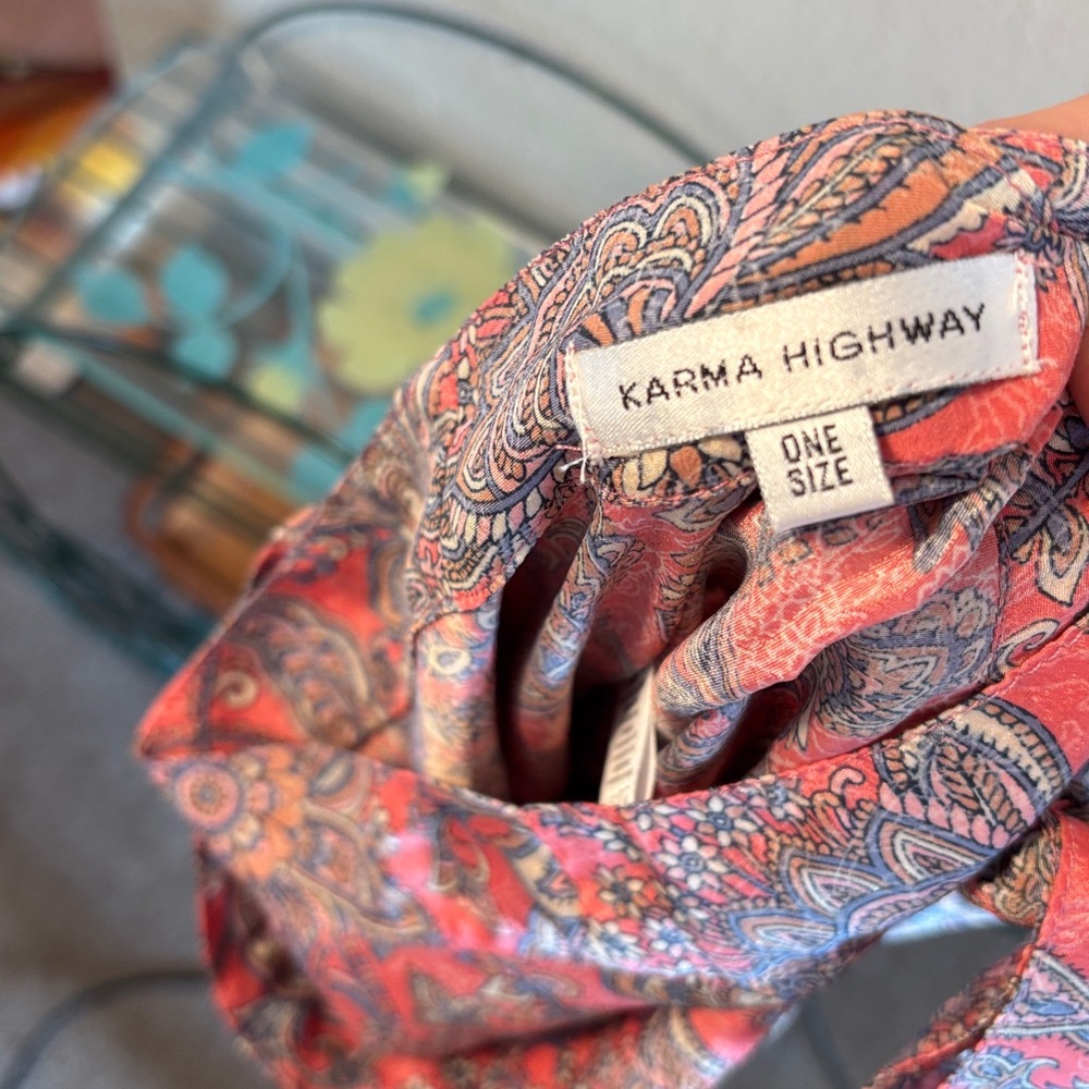 NWOT KARMA HIGHWAY true wrap skirt OSFM. Beautiful slinky material with Paisley’ - Picture 9 of 11